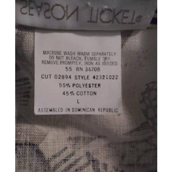 Vintage Season Ticket Tan & Black Tribal Leaf Multi Button Front Blazer Sz Large - Picture 5 of 6